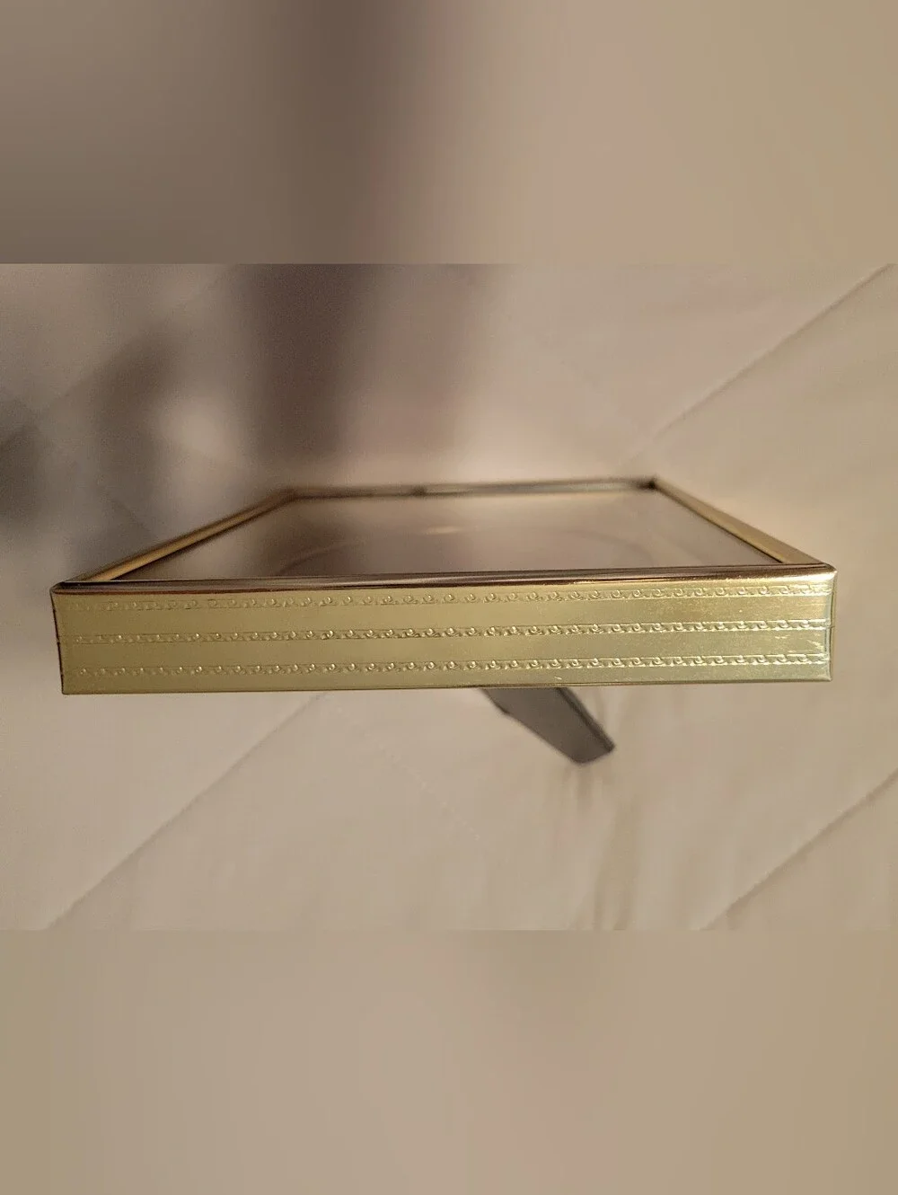 Set of two Vintage Mid Century Modern gold-toned metal shadow box picture Frames